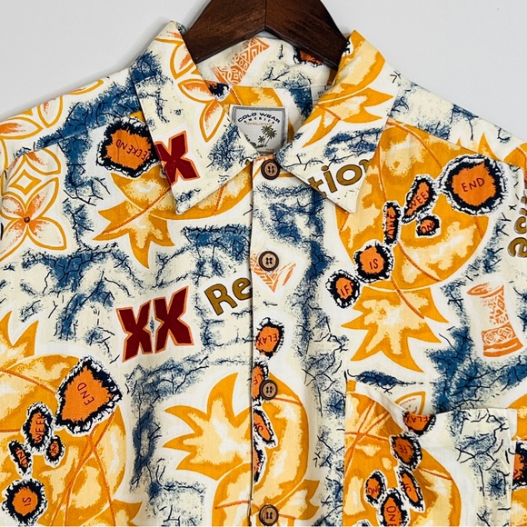 Colo Wear Hawaiian Classics Shirt Short Sleeve Button Down Yellow Blue Men Large - Picture 2 of 13